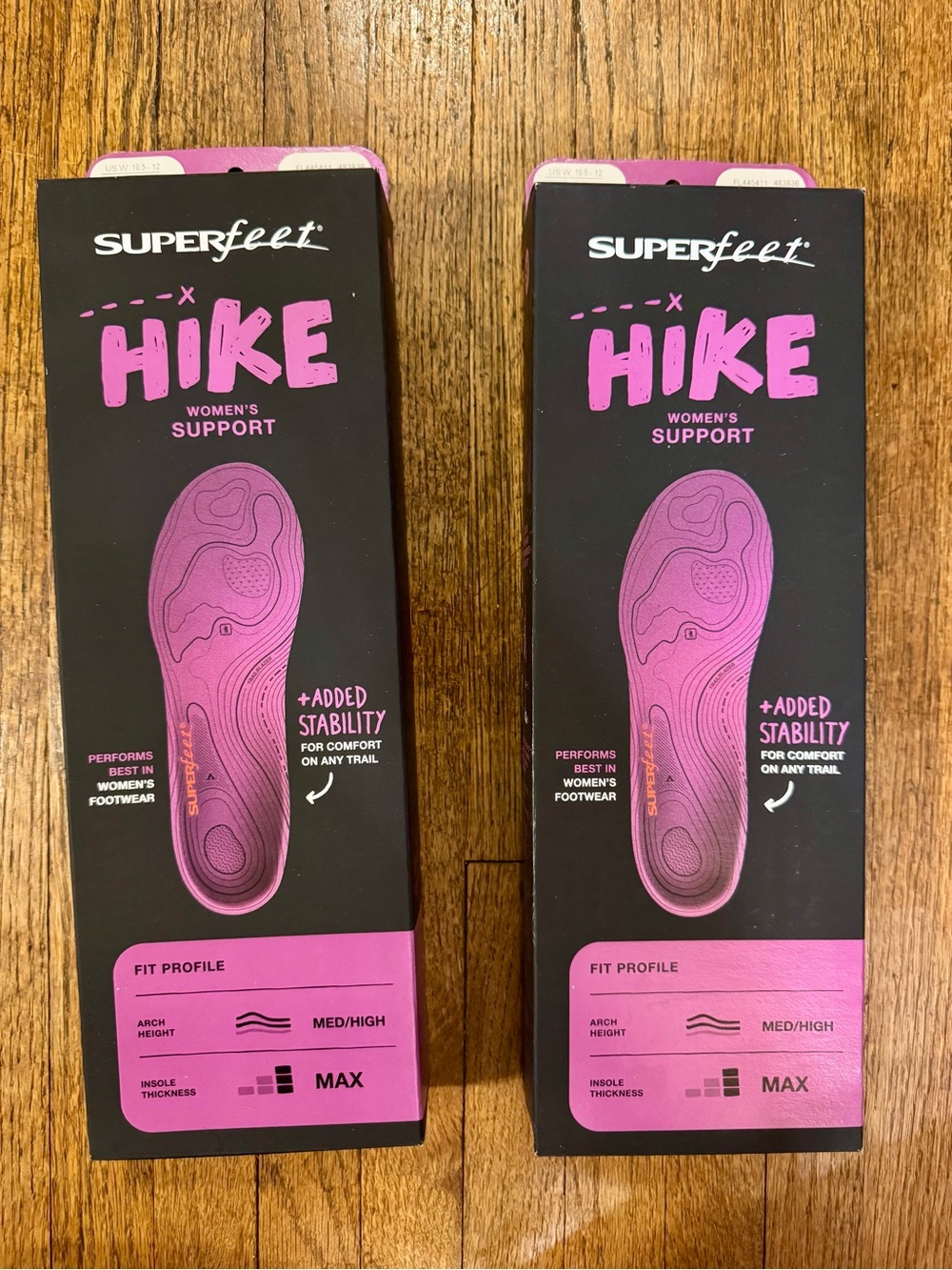 Superfeet Hike Women's Insoles - 2 pairs- size E